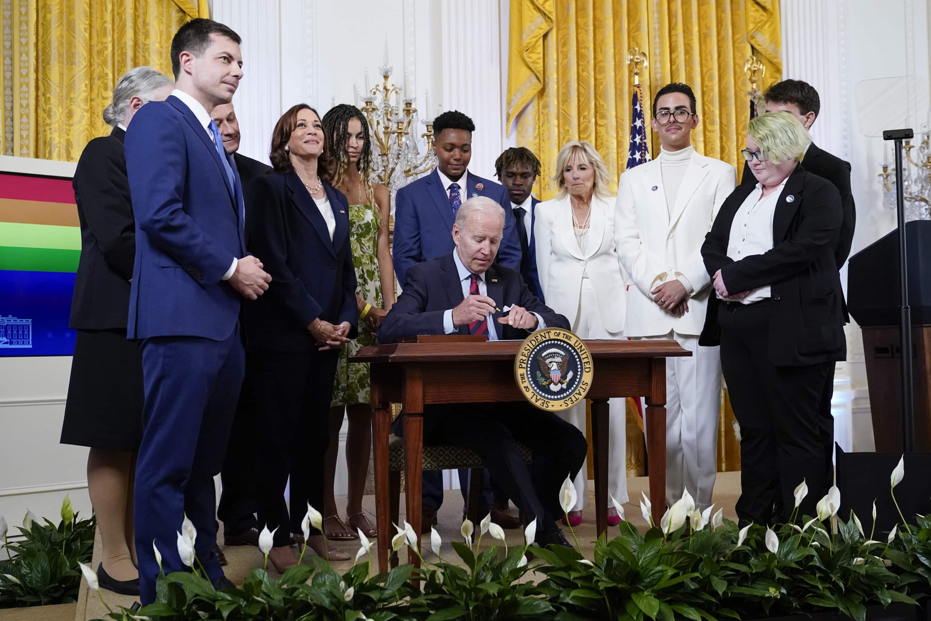 President Joe Biden siging a bill protecting LGBT Americans from discrimination